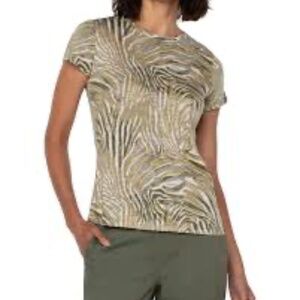 Liverpool Los Angeles Abstract Tiger Slim Fit Crew Neck